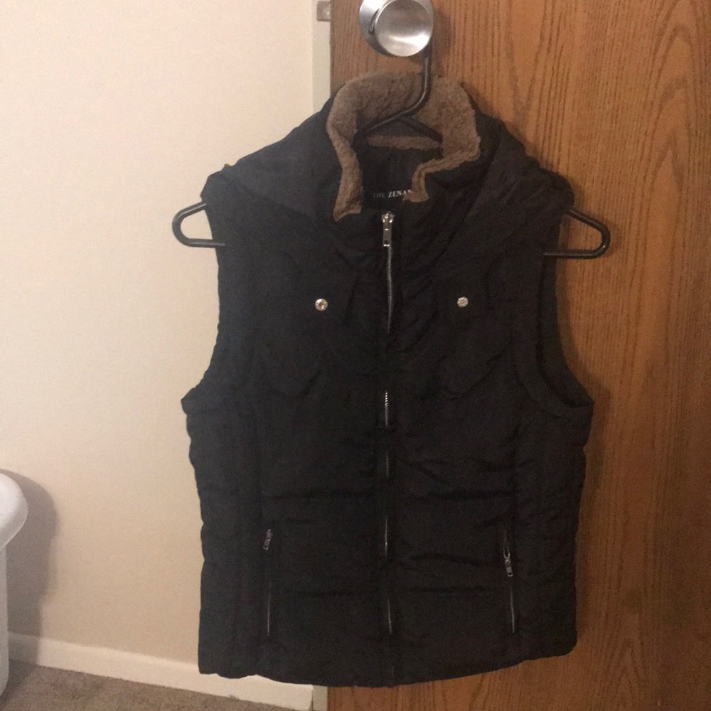 Black vest with hood